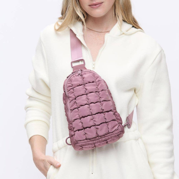 Blush Quilted Sling Bag | maurices