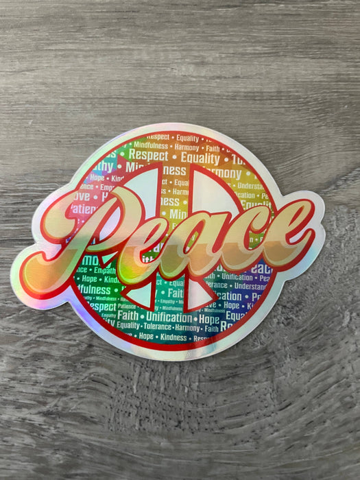 Peace Hologram Vinyl Sticker