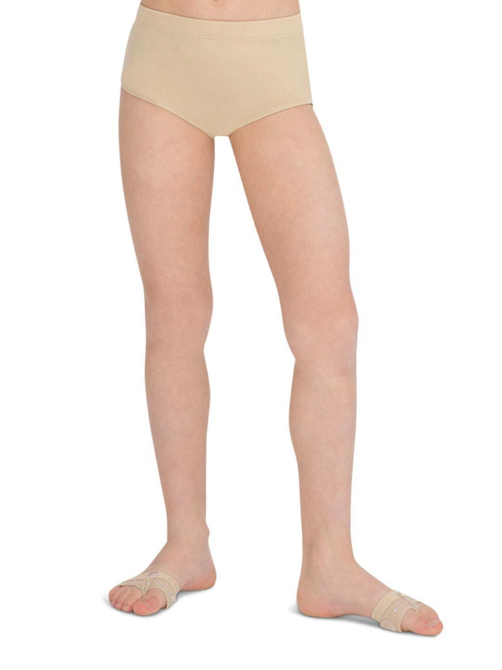 Capezio Brief - Girls - Tan - Front - Style: TB111C