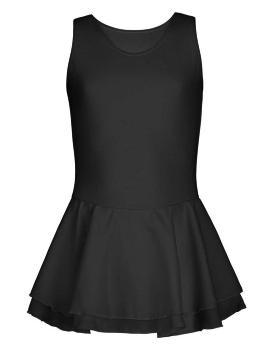 Capezio Double Layer Skirt Tank Dress - Girls - Black - Front - Style:CC877C