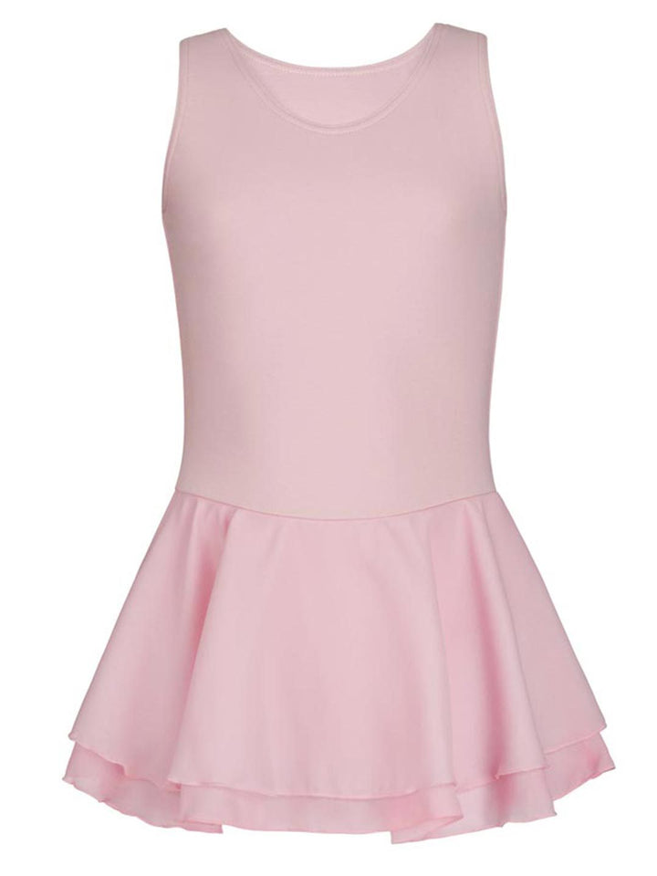 Capezio Double Layer Skirt Tank Dress - Girls - Pink - Front - Style:CC877C