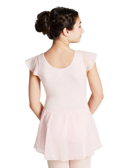 Capezio 10305C Flutter Sleeve Dress - Girls Pink Back