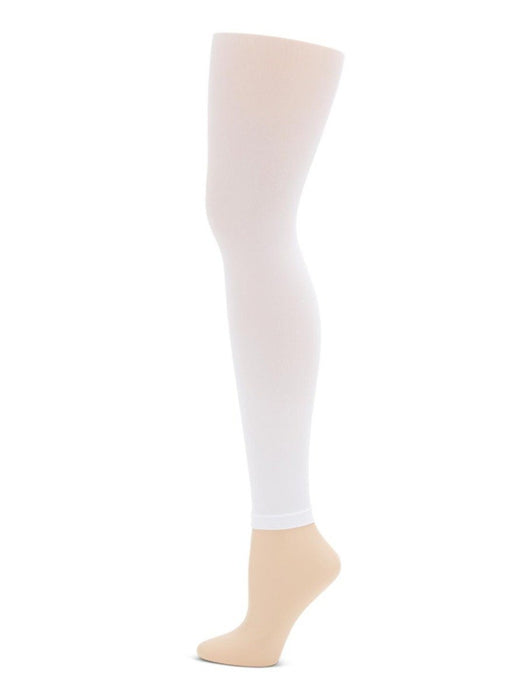 White Opaque Footless Tights for Women