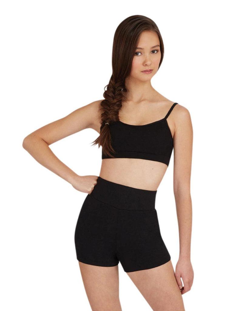 Capezio Black Team Basics High Waisted Short - Girls Medium : Target