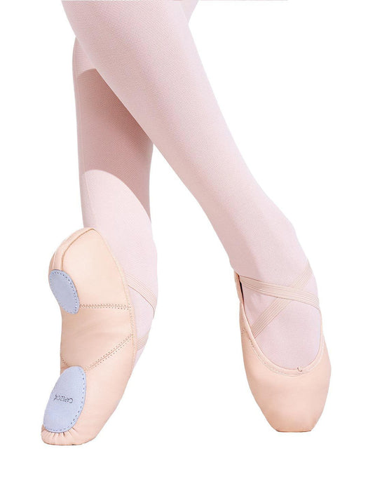 Capezio Leather Juliet Ballet Shoe - Child - Pink - Side - Style:2027C