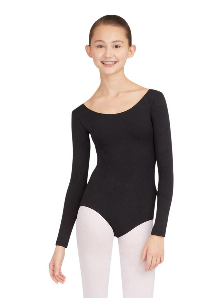 Capezio Long Sleeve Leotard - Black - Front - Style:TB135