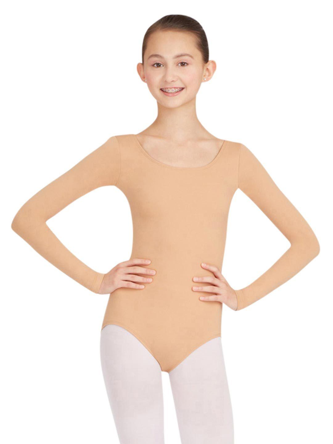 Capezio Long Sleeve Leotard - Tan - Front - Style:TB135
