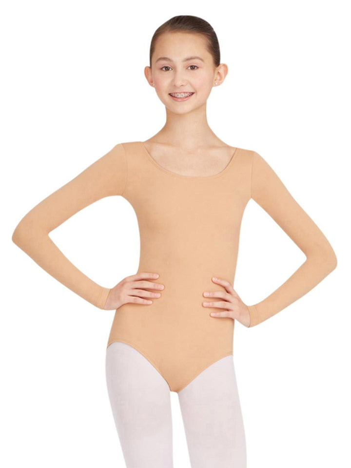 Capezio Long Sleeve Leotard - Tan - Front - Style:TB135