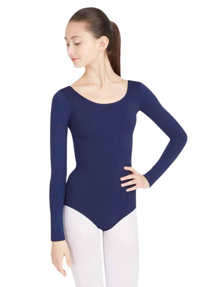 Capezio Long Sleeve Leotard - Blue - Front - Style:TB135