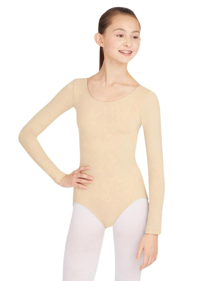 Capezio Long Sleeve Leotard - Tan - Front - Style:TB135