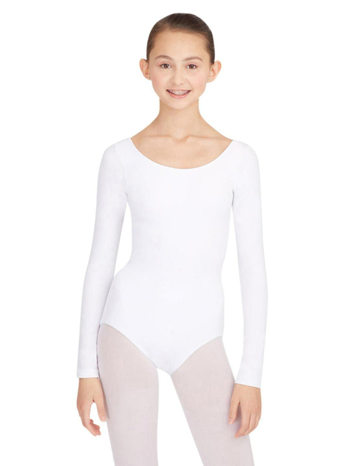 Capezio Long Sleeve Leotard - White - Front - Style:TB135