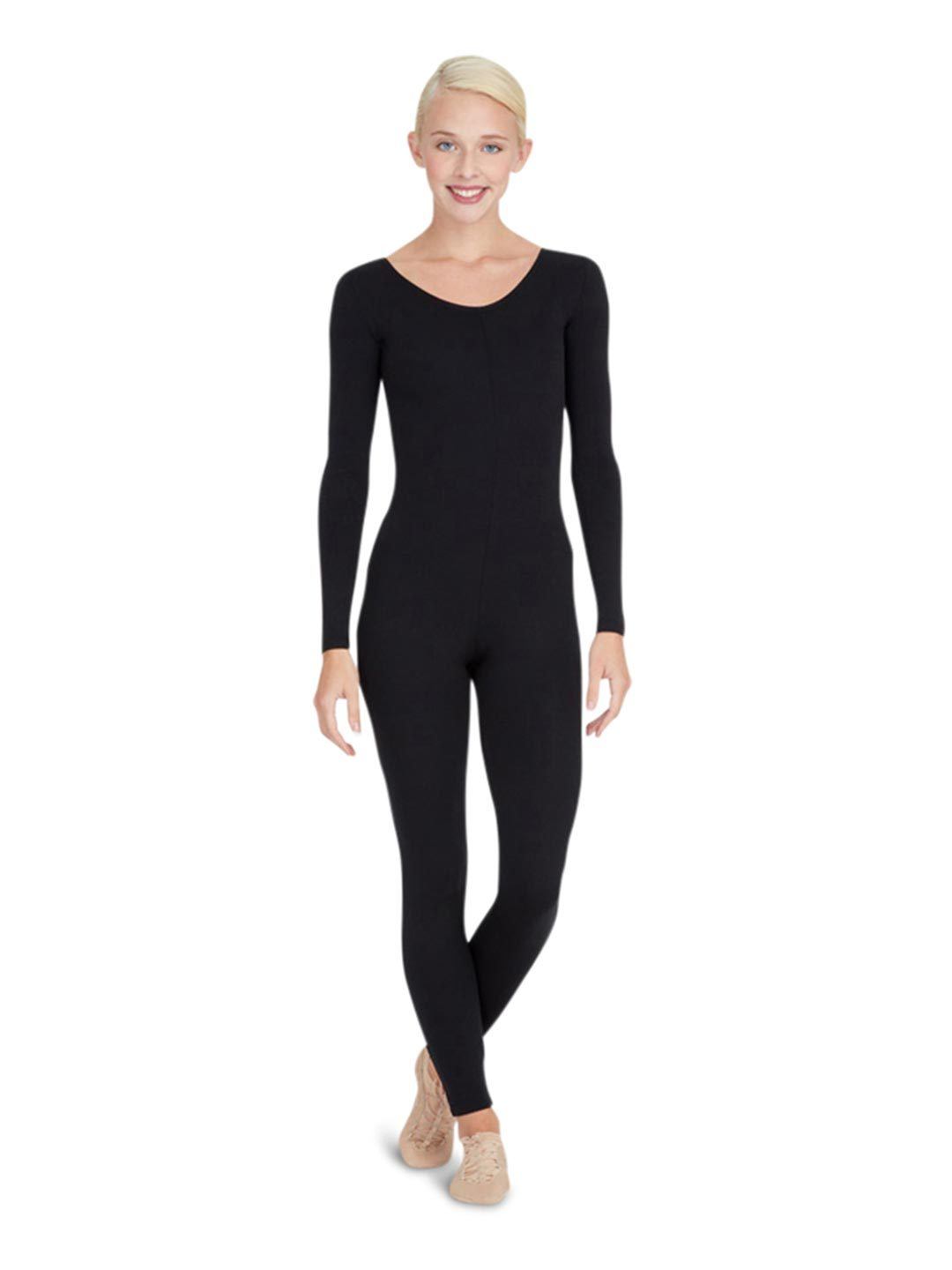 Capezio Long Sleeve Unitard - Black - Front - Style:TB114