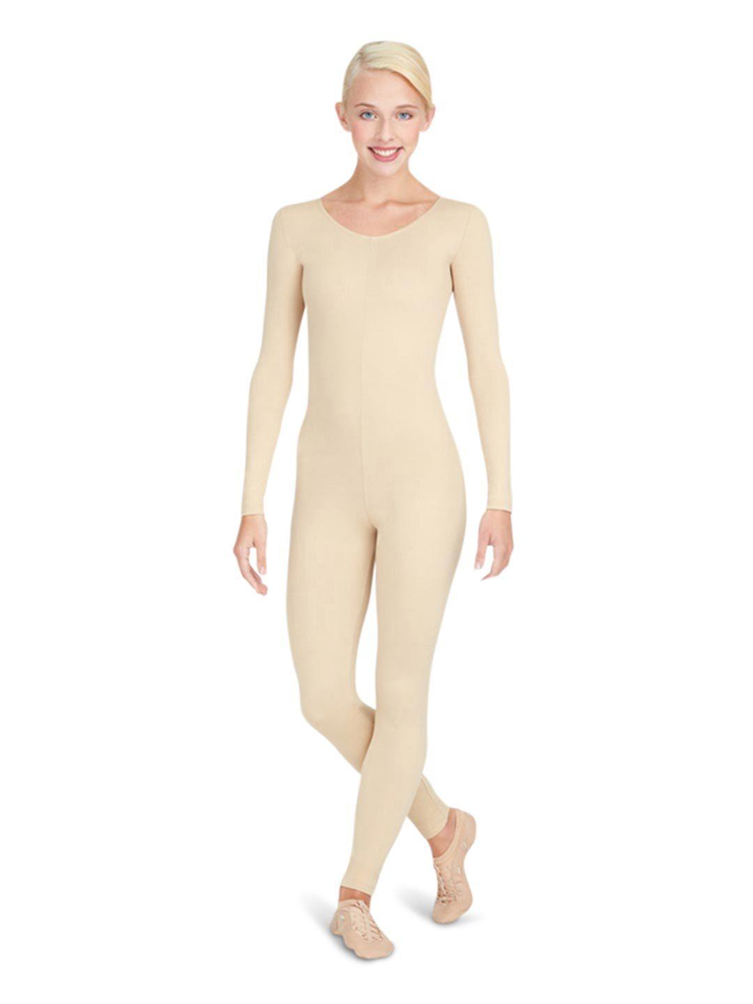 Capezio Long Sleeve Unitard - Tan - Front - Style:TB114