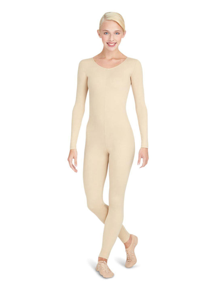 Capezio Long Sleeve Unitard - Tan - Front - Style:TB114