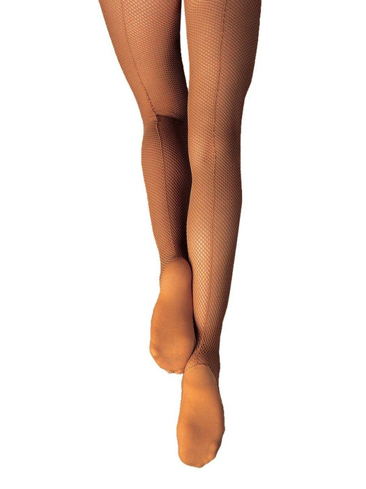 Capezio Professional Fishnet Tight with Seam - Brown - Front - Style:3400