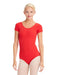 Capezio Short Sleeve Leotard - Red - Front - Style:TB133