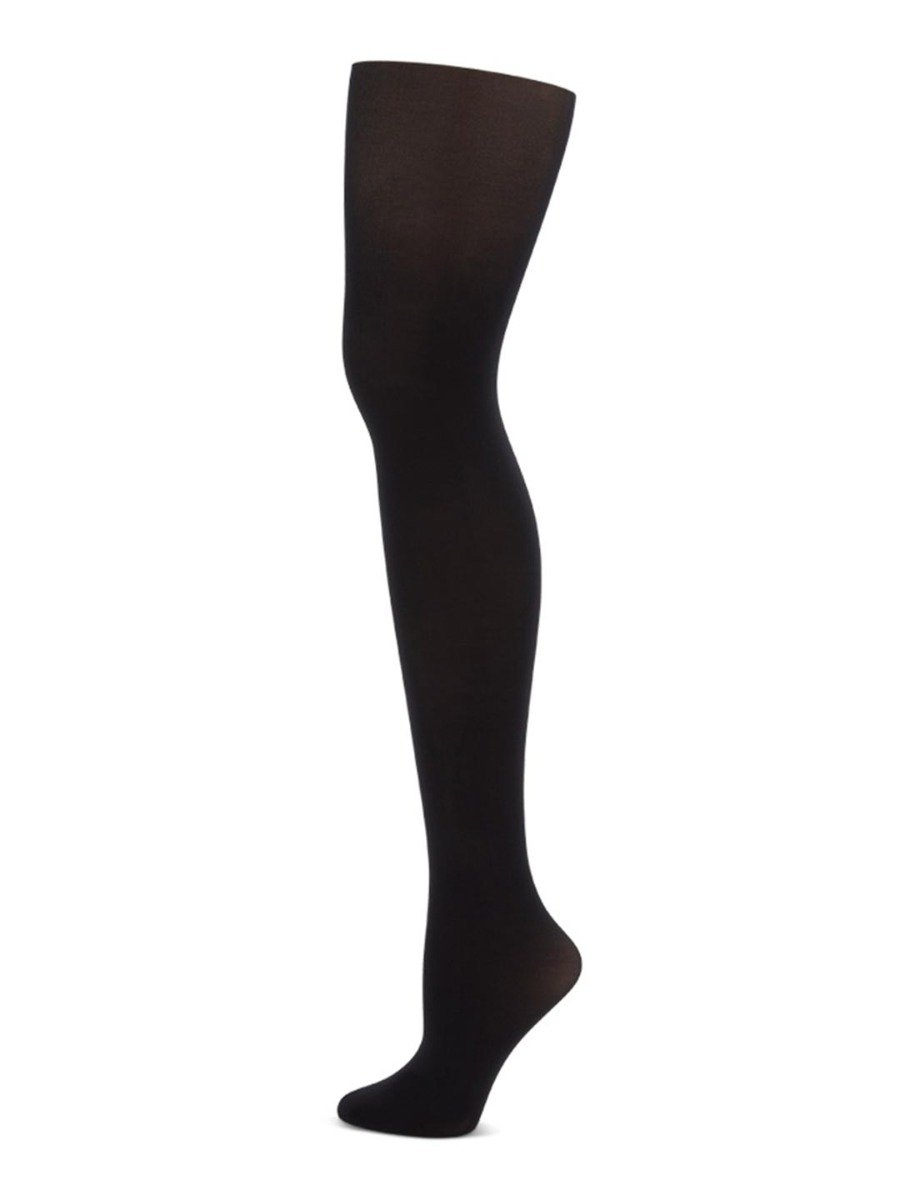 Capezio Studio Basics Footed Tight - Girls - Black - Front - Style:1825X