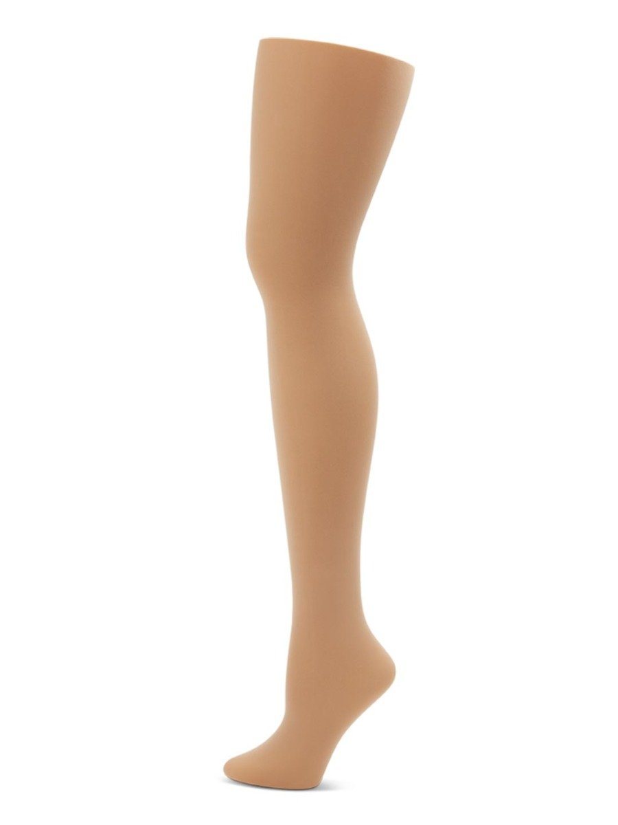 Capezio Studio Basics Footed Tight - Girls - Tan - Front - Style:1825X