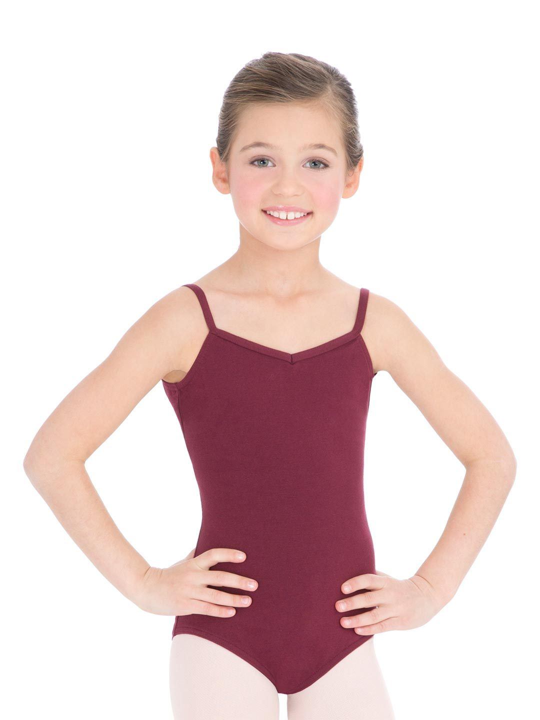Capezio V-Neck Camisole Leotard - Girls - Red - Front - Style:CC102C