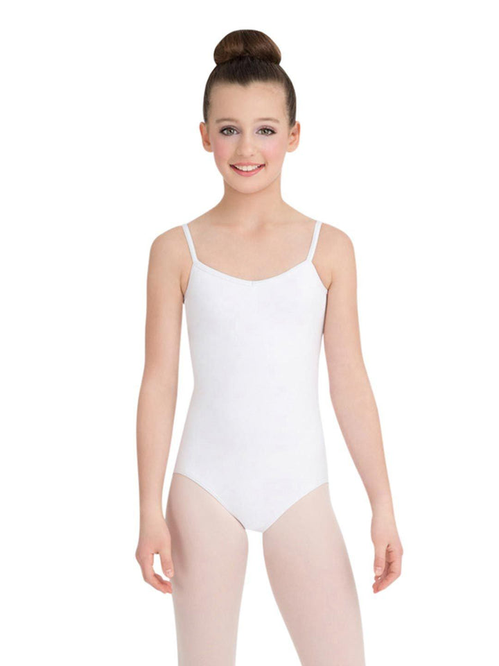 Capezio V-Neck Camisole Leotard - Girls - White - Front - Style:CC102C