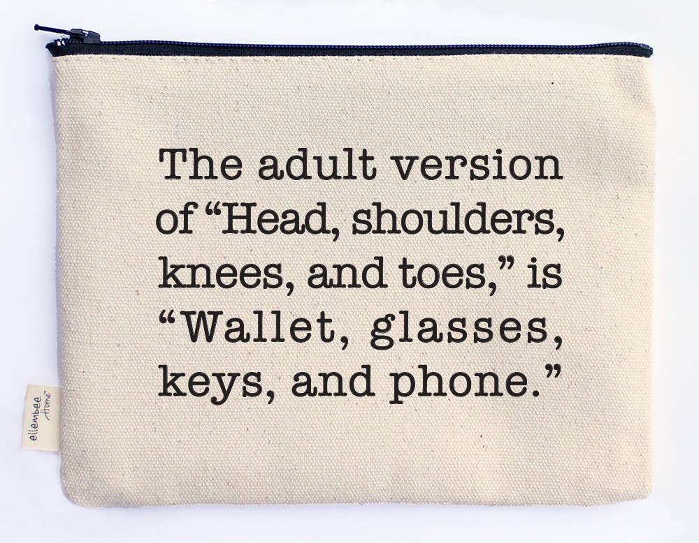 Wallet Glasses Keys and Phone Comical and Sassy Zipper Pouch