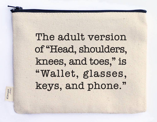 Wallet Glasses Keys and Phone Comical and Sassy Zipper Pouch