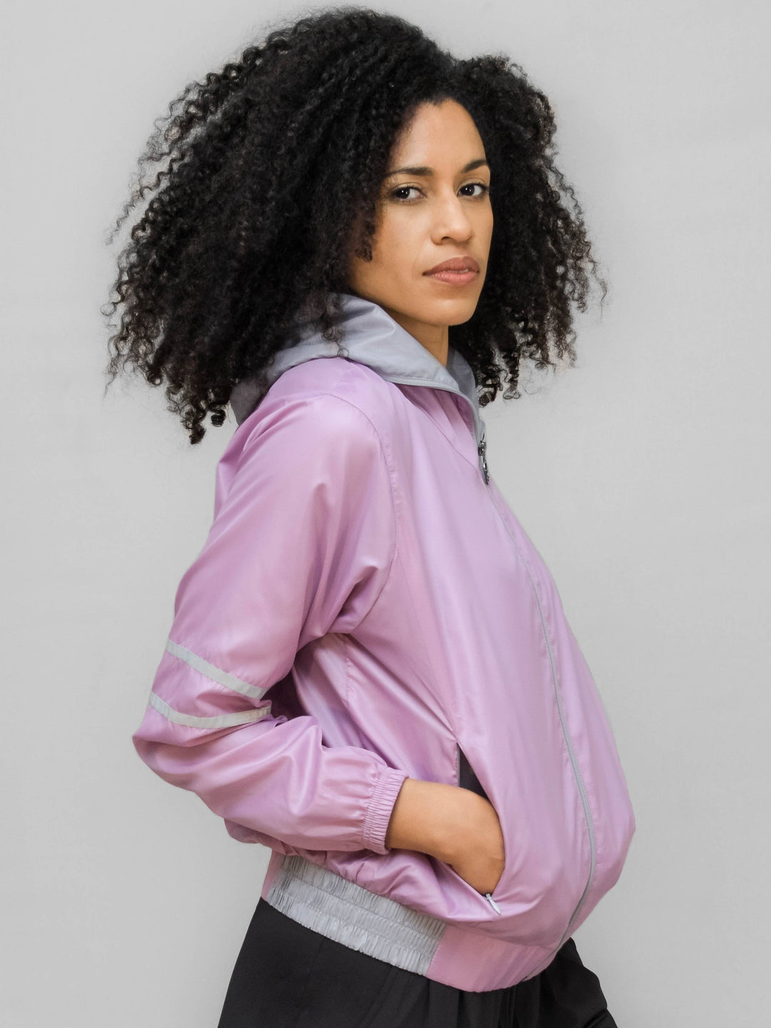 Lightweight Ripstop Hooded Zip-Up Jacket by Casa Zeta-Jones - Closeout