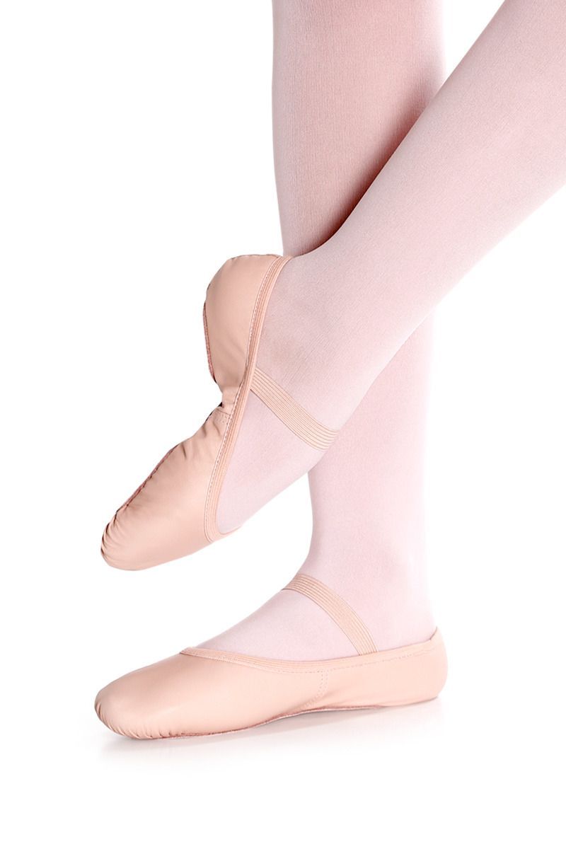 So Danca SD55C Child Full Sole Leather Ballet Shoe No Drawstrings Pink
